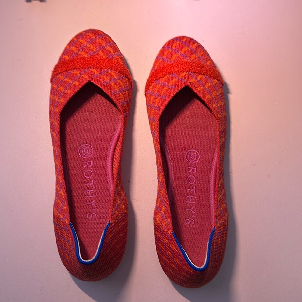 Rothy’s flats red purple orange size 8